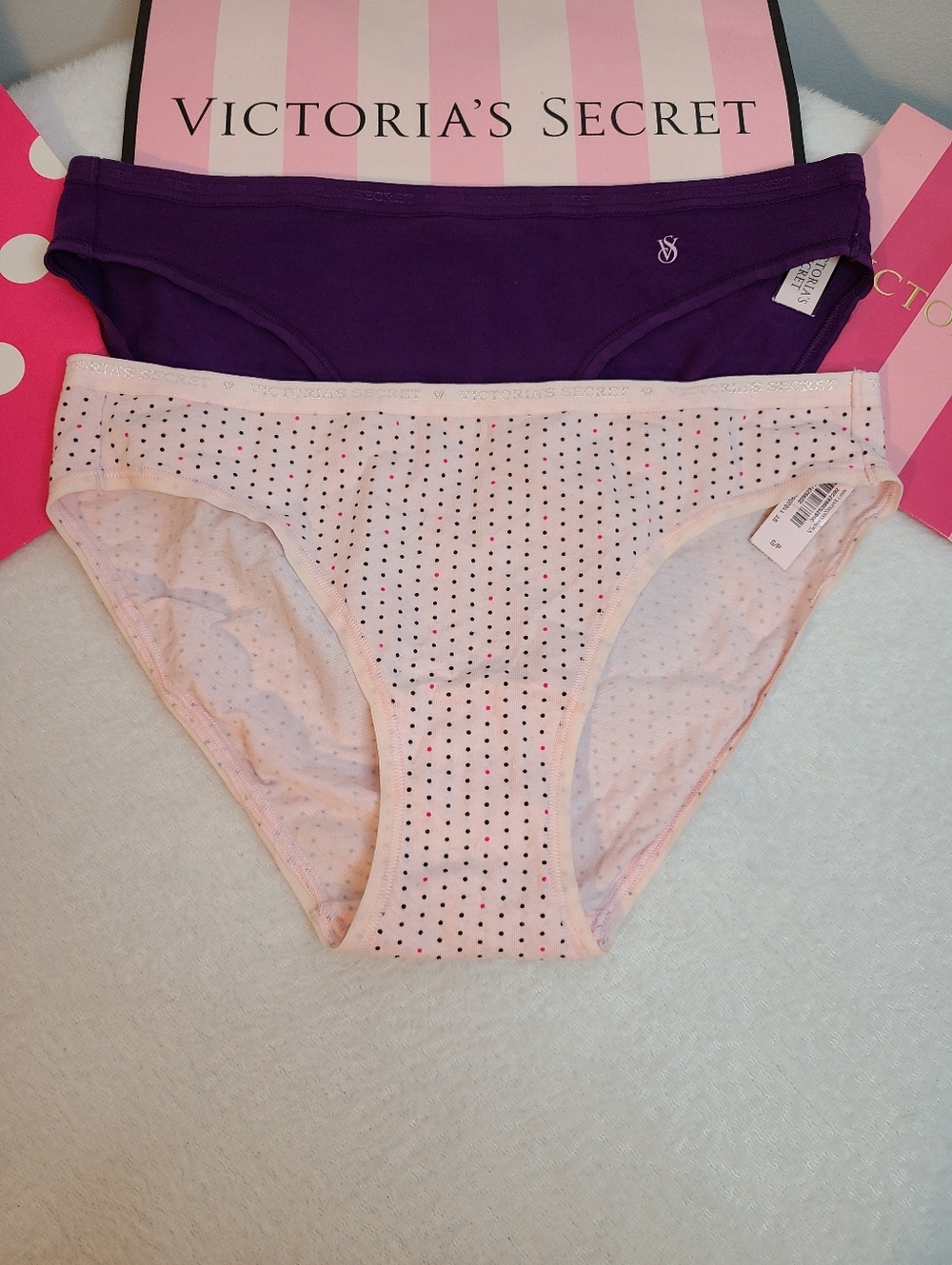 Y2K Victoria's Secret 2pk Signature Cotton Classic Bikini Panties Size Sm
